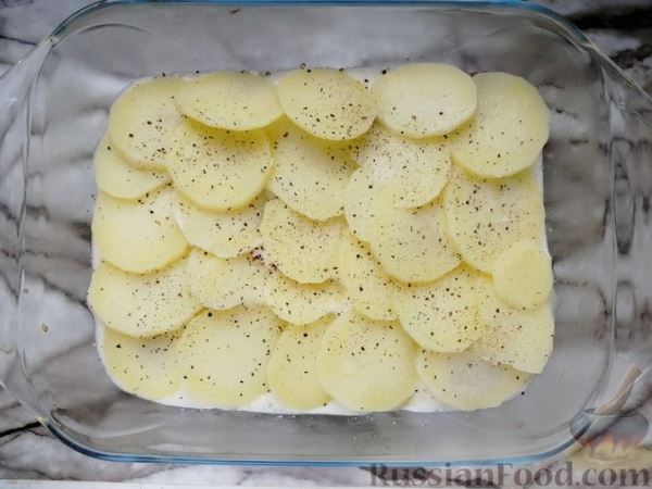 Филе индейки, запечённое с картофелем и соусом бешамель